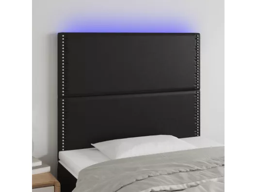 Kauf Unique LED Kopfteil Schwarz 100x5x118/128 cm Kunstleder