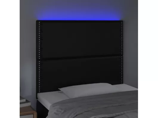 Kauf Unique LED Kopfteil Schwarz 100x5x118/128 cm Kunstleder Speichern exportieren