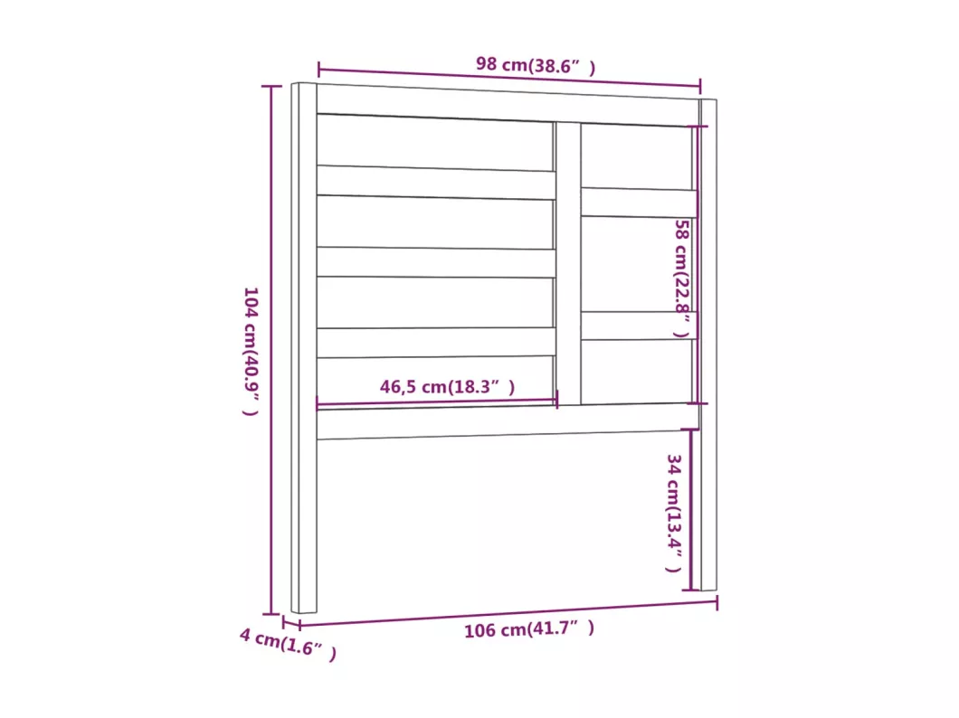 Kauf Unique Bett-Kopfteil Weiß 106x4x104 cm Massivholz Kiefer Black Friday Preise