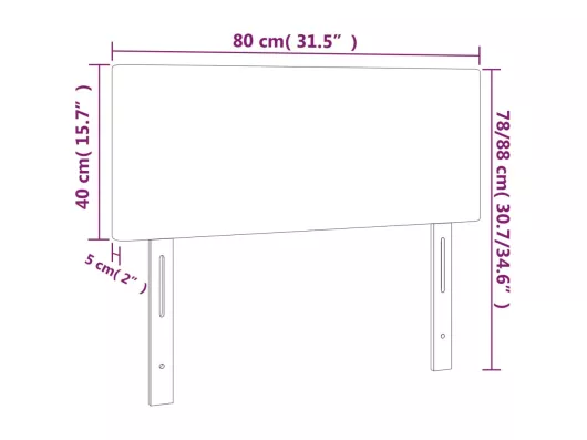Kauf Unique LED Kopfteil Schwarz 80x5x78/88 cm Samt 50% Rabatt für begrenzte Zeit
