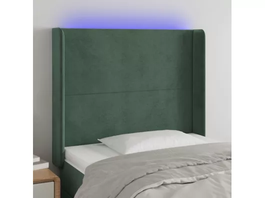 Kauf Unique LED Kopfteil Dunkelgrün 83x16x118/128 cm Samt