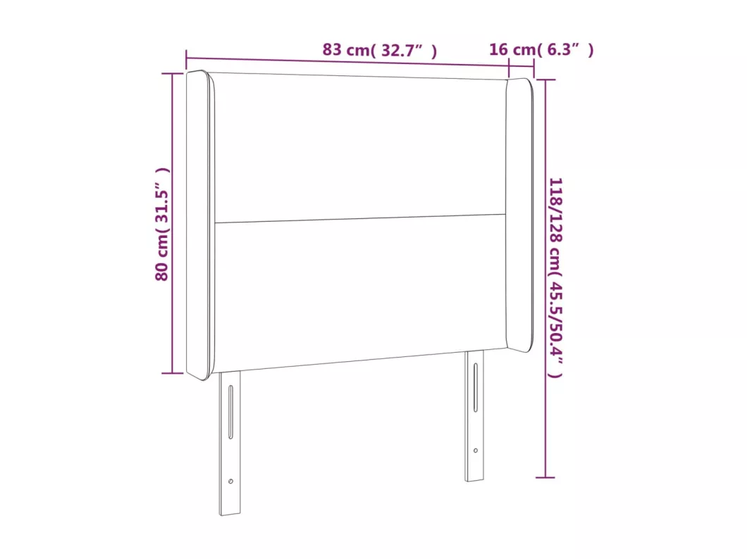Kauf Unique LED Kopfteil Dunkelgrün 83x16x118/128 cm Samt Auslauf