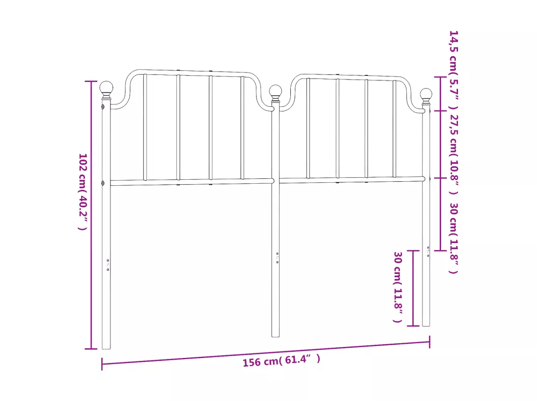 Kauf Unique Kopfteil Metall Weiß 150 cm Angebote