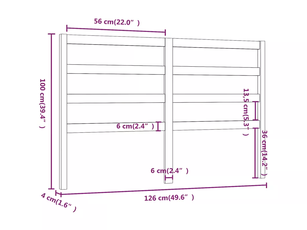 Kauf Unique Kopfteil 126x4x100 cm Massivholz Kiefer im Angebot