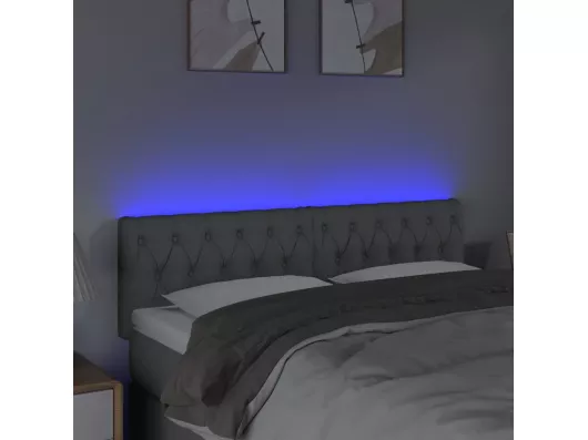 Kauf Unique LED Kopfteil Hellgrau 160x7x78/88 cm Stoff Meist gekauft