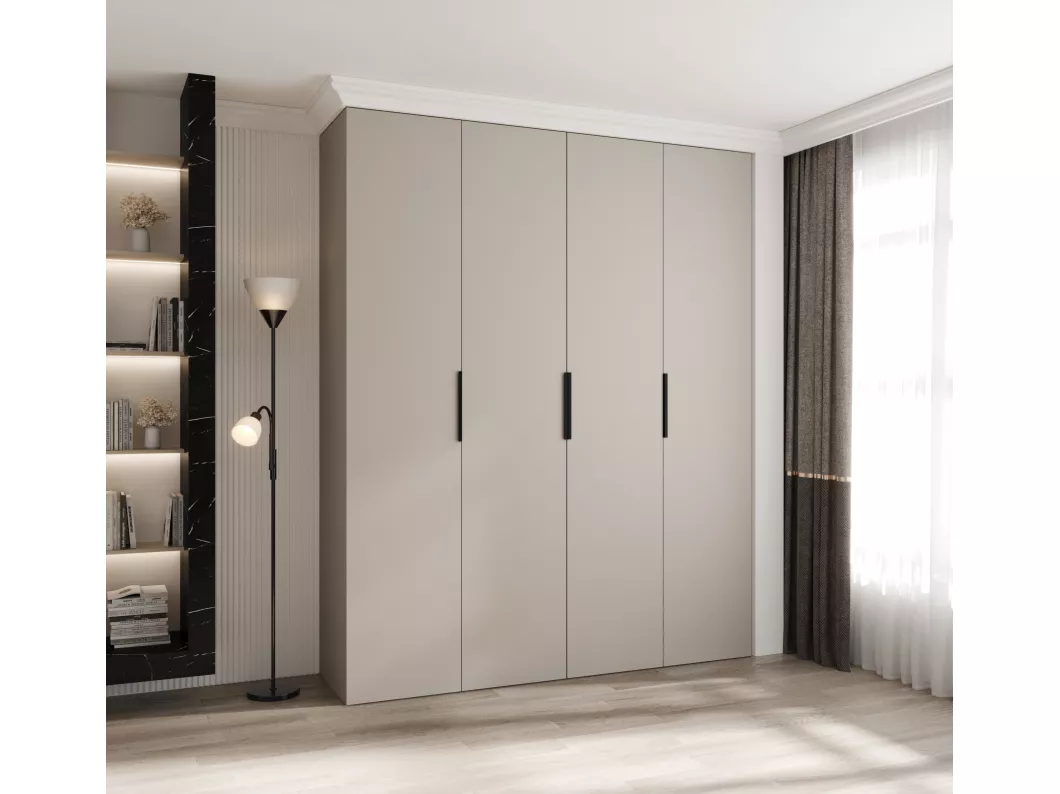 Kauf Unique Drehtürenschrank Como 4 245,5/200/50 4-türig (Kaschmir/Schwarz) Sonderangebot