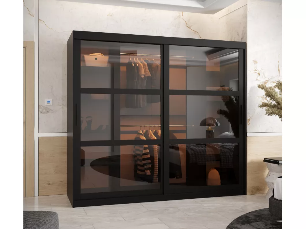 Kauf Unique SCHWEBETÜRENSCHRANK DOME 200/200/62 2-türig (Schwarz) Versandkostenfrei