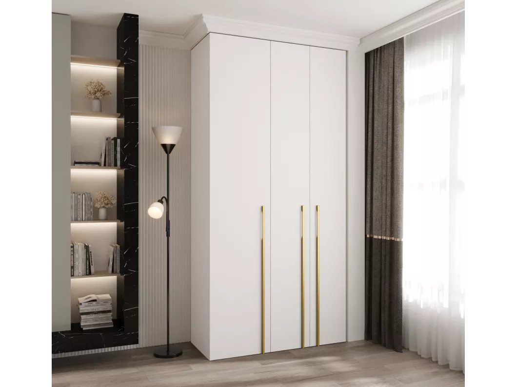 Kauf Unique Drehtürenschrank Como 3 245,5/120/50 3-türig (Weiß/Gold) Großer Ausverkauf