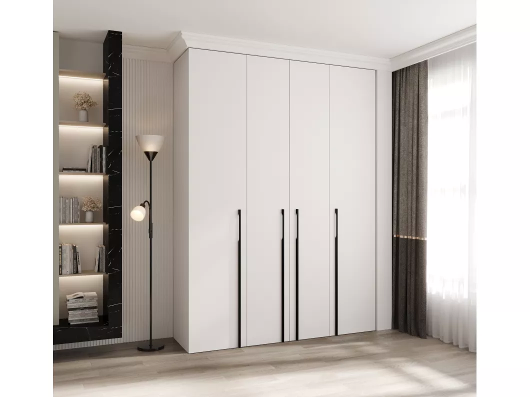 Kauf Unique Drehtürenschrank Como 3 245,5/180/40 4-türig (Weiß/Schwarz) Flash Sale