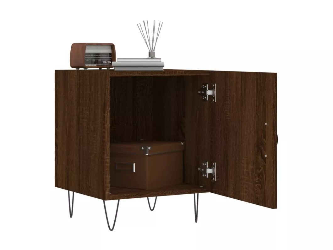 Kauf Unique Nachttisch Braun Eichen-Optik 40x40x50 cm Holzwerkstoff Weihnachtsangebot