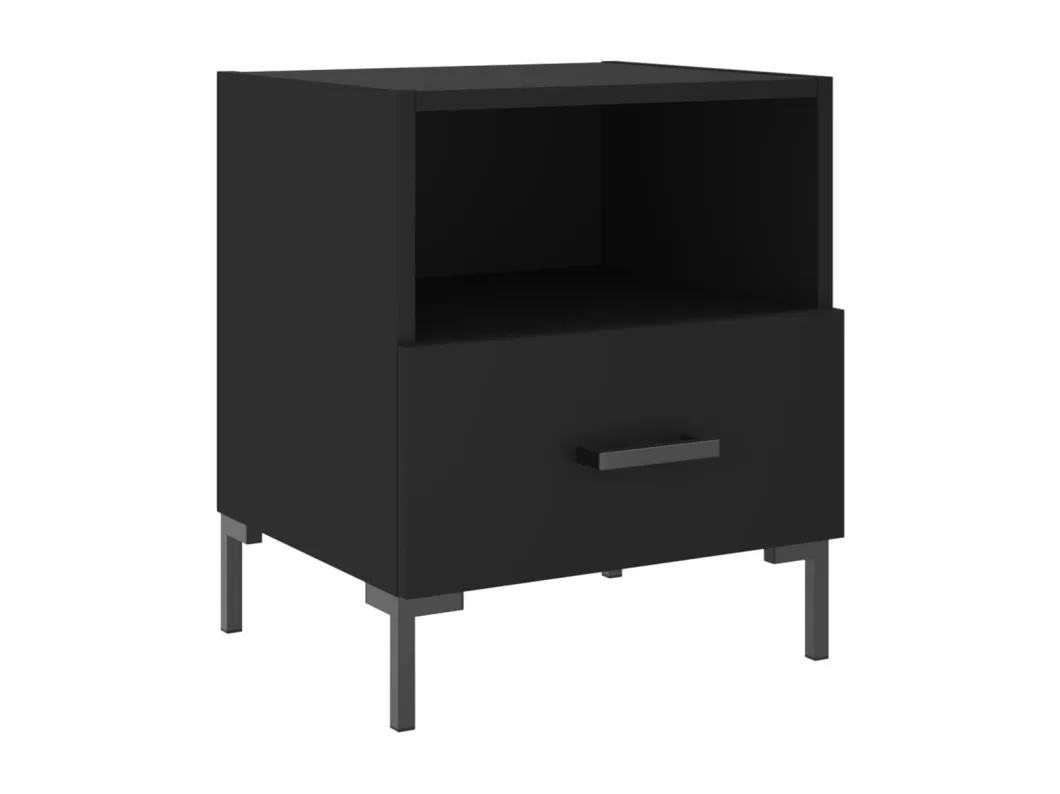 Kauf Unique Nachttisch Schwarz 40x35x47,5 cm Holzwerkstoff