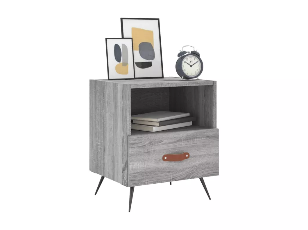 Kauf Unique Nachttische 2 Stk. Grau Sonoma 40x35x47,5 cm Holzwerkstoff Lagerräumung