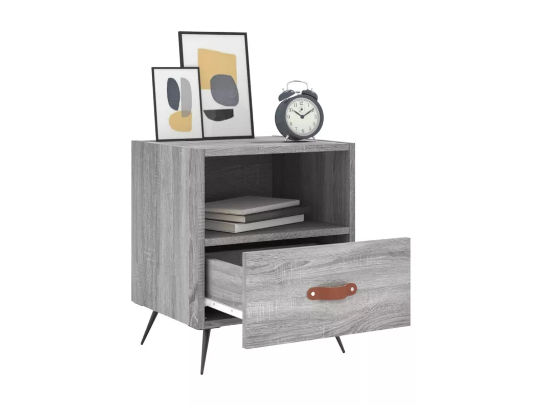 Kauf Unique Nachttische 2 Stk. Grau Sonoma 40x35x47,5 cm Holzwerkstoff Lagerräumung