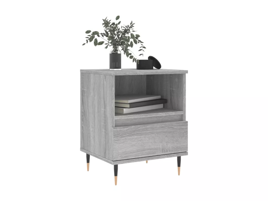 Kauf Unique Nachttische 2 Stk. Grau Sonoma 40x35x50 cm Holzwerkstoff Top Angebot