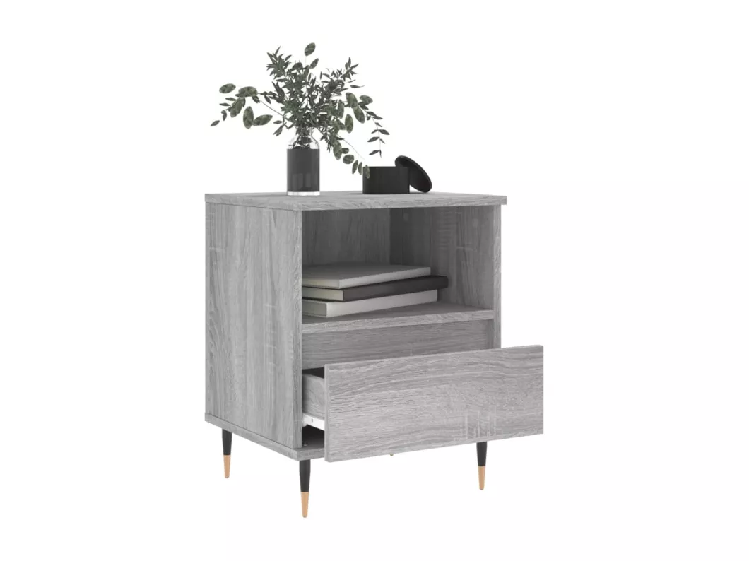 Kauf Unique Nachttische 2 Stk. Grau Sonoma 40x35x50 cm Holzwerkstoff Top Angebot