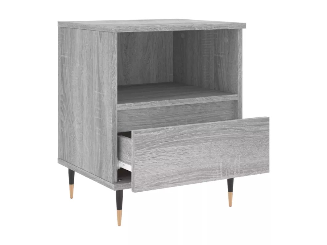 Kauf Unique Nachttische 2 Stk. Grau Sonoma 40x35x50 cm Holzwerkstoff Top Angebot