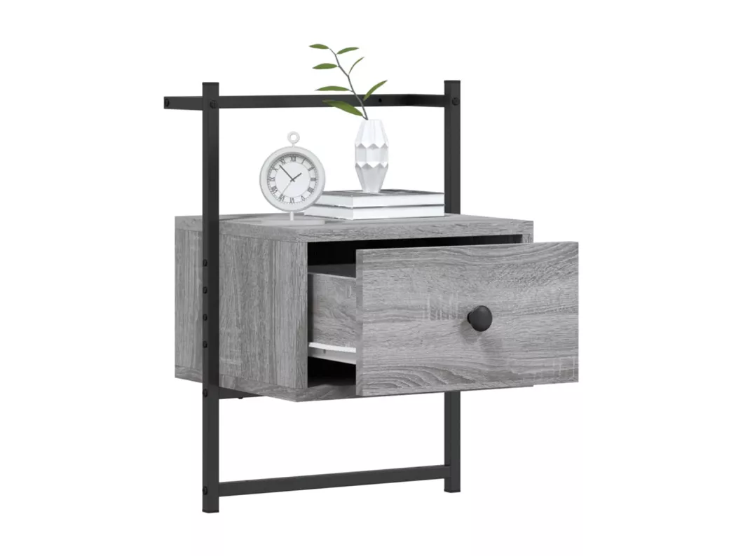 Kauf Unique Wand-Nachttische 2 Stk. Grau Sonoma 35x30x51 cm Holzwerkstoff Neueste Mode