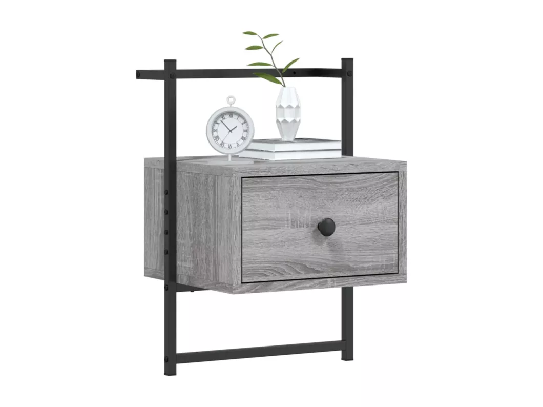 Kauf Unique Wand-Nachttische 2 Stk. Grau Sonoma 35x30x51 cm Holzwerkstoff Neueste Mode