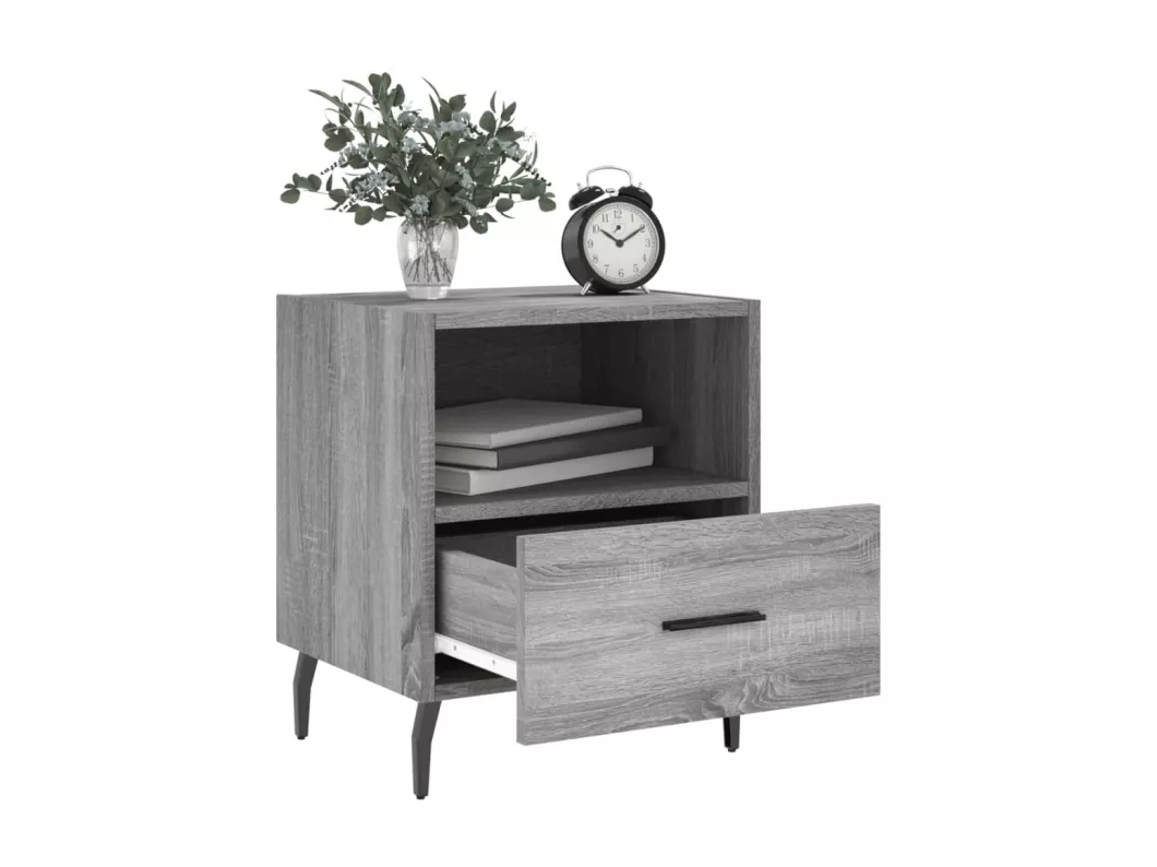 Kauf Unique Nachttische 2 Stk. Grau Sonoma 40x35x47,5 cm Holzwerkstoff Exklusive Angebote
