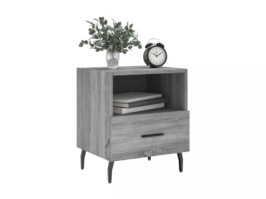 Kauf Unique Nachttische 2 Stk. Grau Sonoma 40x35x47,5 cm Holzwerkstoff Exklusive Angebote
