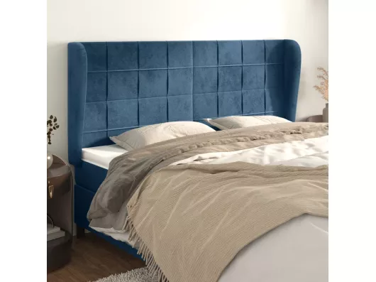 Kauf Unique Kopfteil mit Ohren Dunkelblau 163x23x118/128 cm Samt