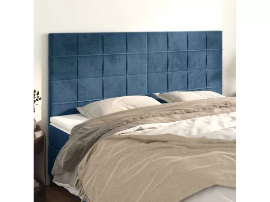 Kauf Unique Kopfteile 4 Stk. Dunkelblau 80x5x78/88 cm Samt Bestseller