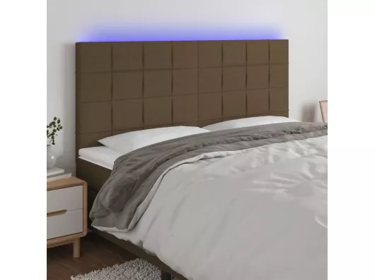 Kauf Unique LED Kopfteil Dunkelbraun 160x5x118/128 cm Stoff Saisonale Angebote