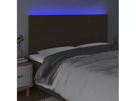 Kauf Unique LED Kopfteil Dunkelbraun 160x5x118/128 cm Stoff Saisonale Angebote
