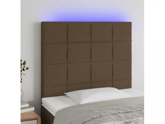 Kauf Unique LED Kopfteil Dunkelbraun 80x5x118/128 cm Stoff Räumungsverkauf