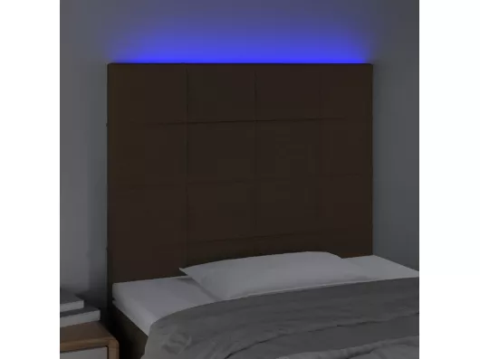 Kauf Unique LED Kopfteil Dunkelbraun 80x5x118/128 cm Stoff Räumungsverkauf