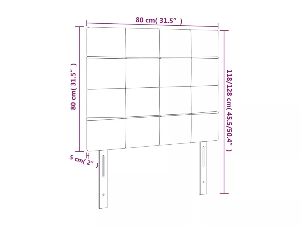 Kauf Unique LED Kopfteil Dunkelbraun 80x5x118/128 cm Stoff Räumungsverkauf