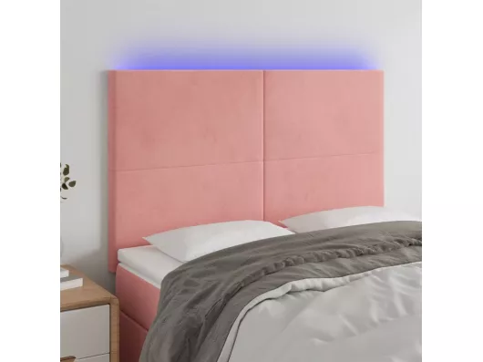 Kauf Unique LED Kopfteil Rosa 144x5x118/128 cm Samt