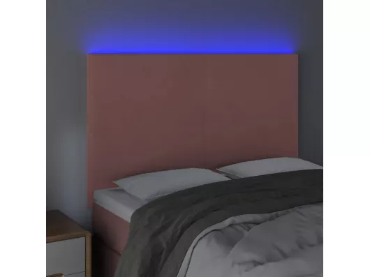Kauf Unique LED Kopfteil Rosa 144x5x118/128 cm Samt Kauf eins, bekomm eins gratis