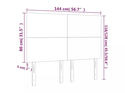 Kauf Unique LED Kopfteil Rosa 144x5x118/128 cm Samt Kauf eins, bekomm eins gratis