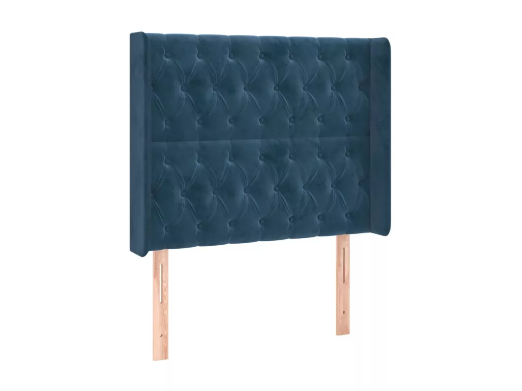 Kauf Unique LED Kopfteil Dunkelblau 93x16x118/128 cm Samt Sonderangebote