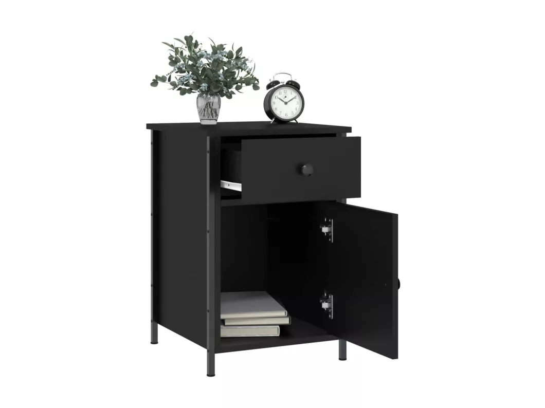 Kauf Unique Nachttisch Schwarz 40x42x60 cm Holzwerkstoff Riesige Ersparnisse