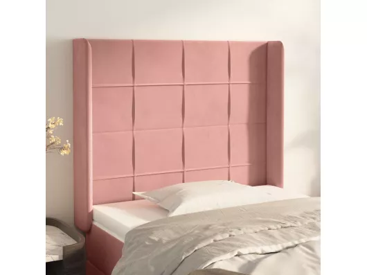 Kauf Unique Kopfteil mit Ohren Rosa 103x16x118/128 cm Samt Tiefpreis