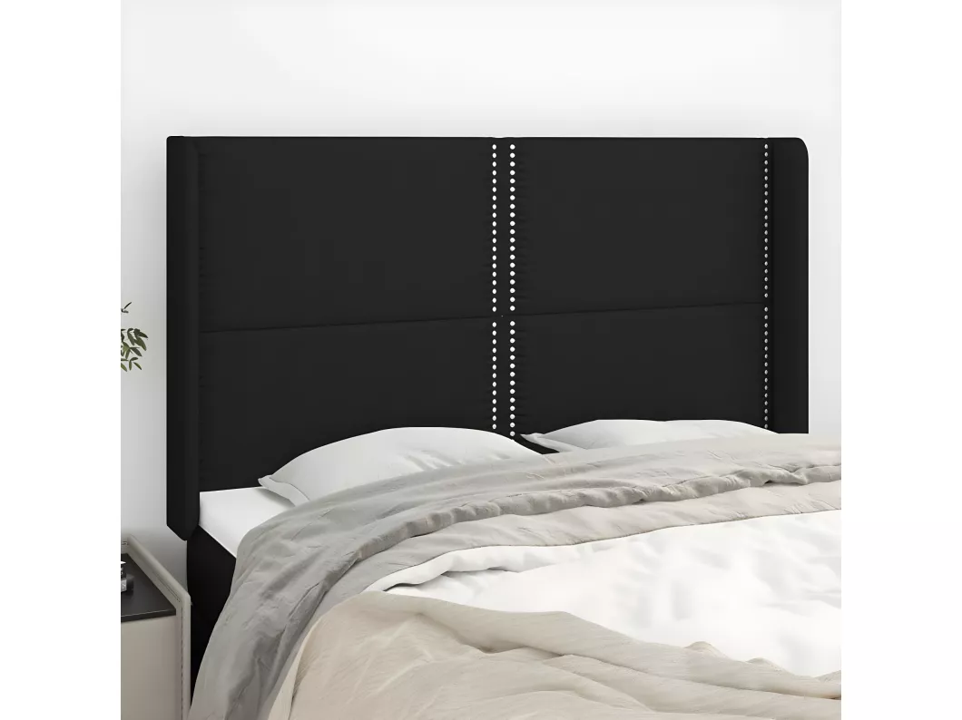 Kauf Unique Kopfteil mit Ohren Schwarz 147x16x118/128 cm Stoff