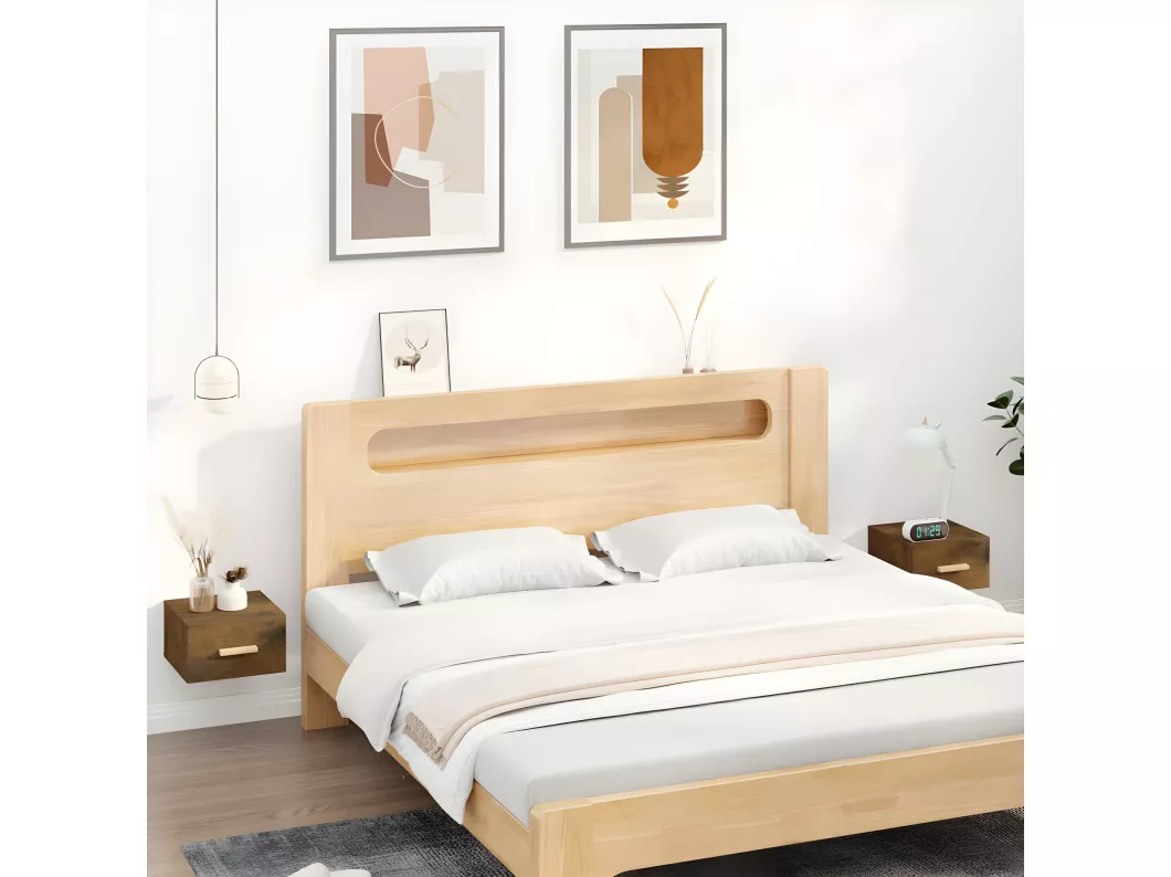 Kauf Unique Wand-Nachttische 2 Stk. Räuchereiche 35x35x20 cm Letzte 3 Tage