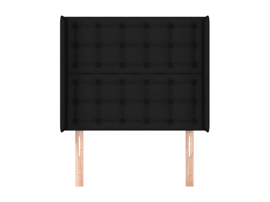 Kauf Unique Kopfteil mit Ohren Schwarz 93x16x118/128 cm Stoff JETZT KAUFEN