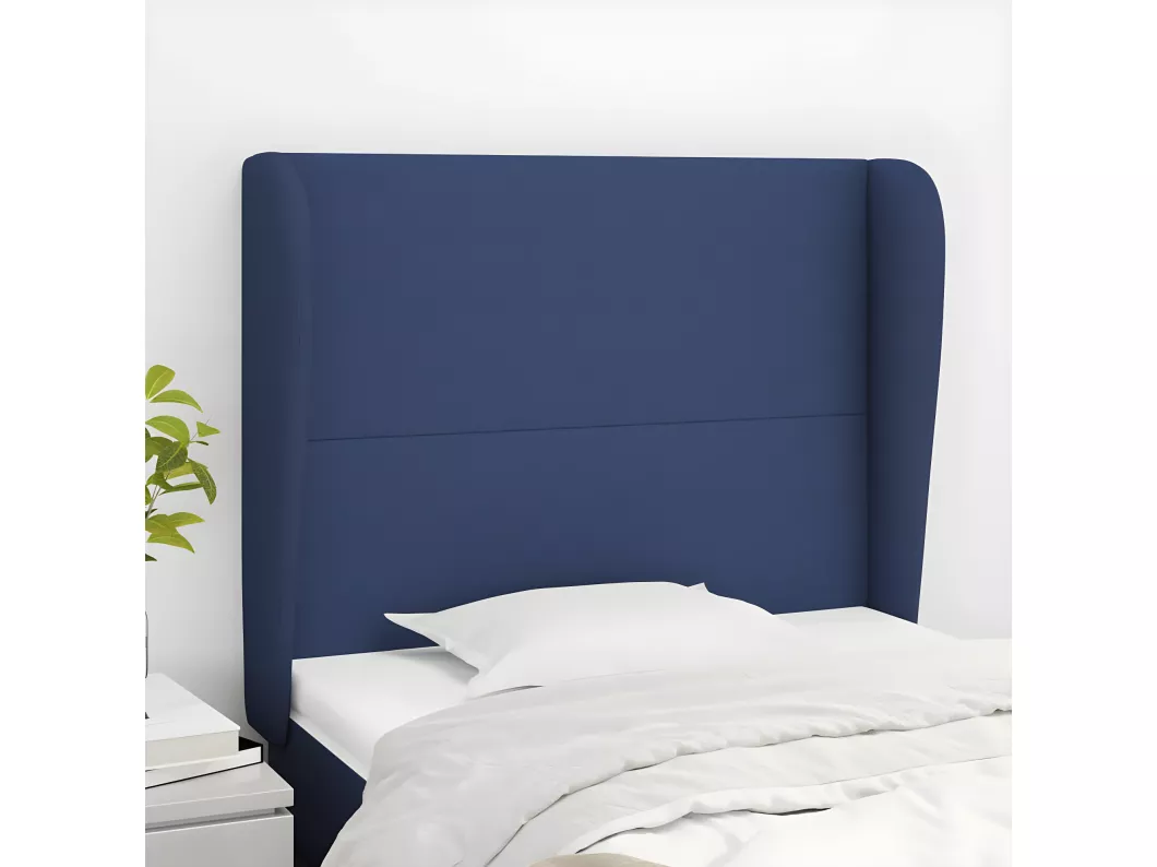 Kauf Unique Kopfteil mit Ohren Blau 93x23x118/128 cm Stoff