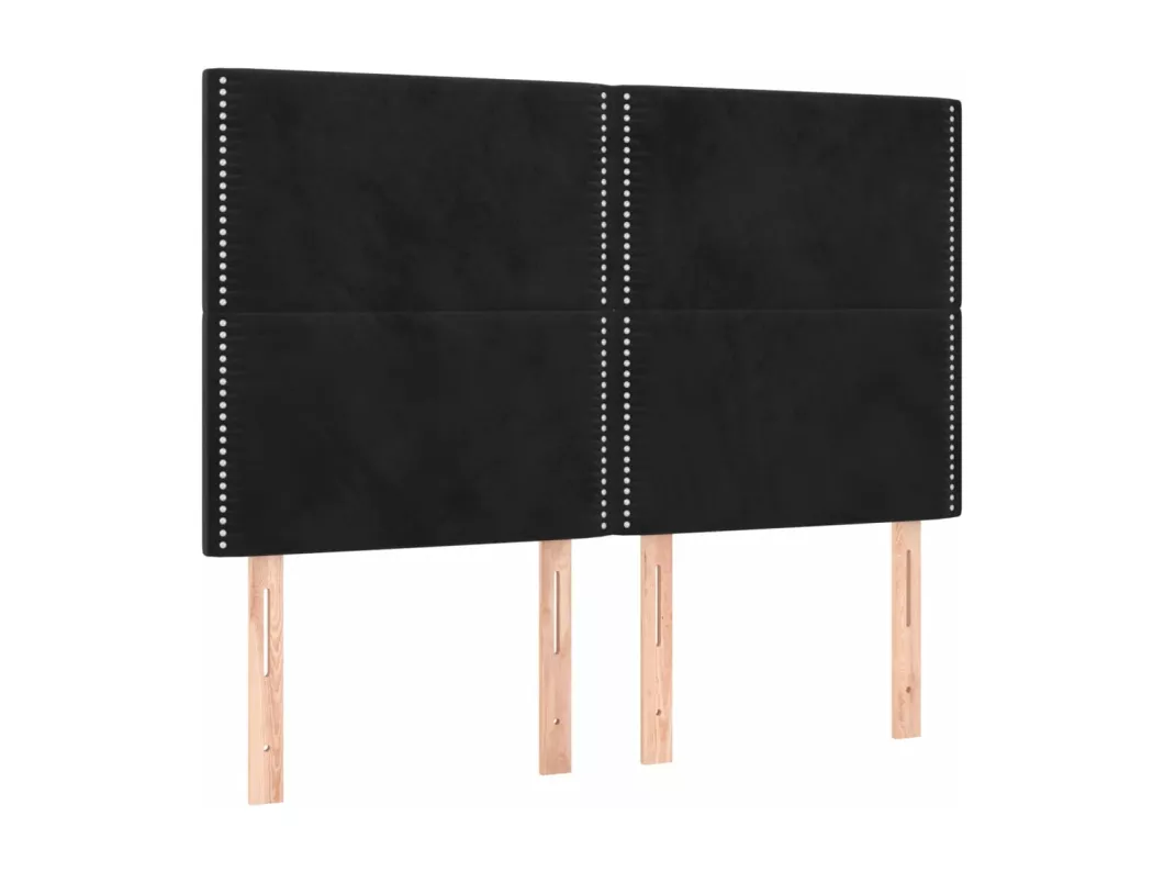 Kauf Unique LED Kopfteil Schwarz 144x5x118/128 cm Samt Zeitbegrenzte Promotion