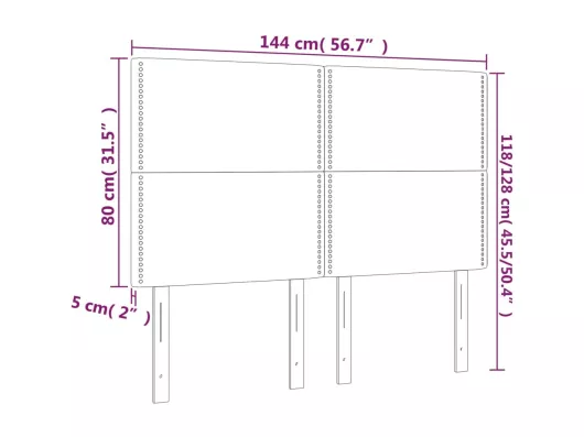 Kauf Unique LED Kopfteil Schwarz 144x5x118/128 cm Samt Zeitbegrenzte Promotion