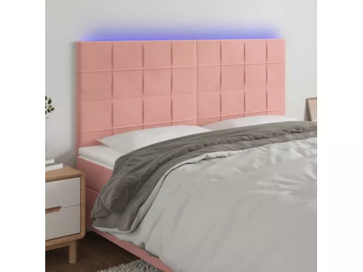 Kauf Unique LED Kopfteil Rosa 200x5x118/128 cm Samt