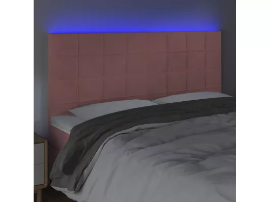 Kauf Unique LED Kopfteil Rosa 200x5x118/128 cm Samt Bis zu 50% Rabatt