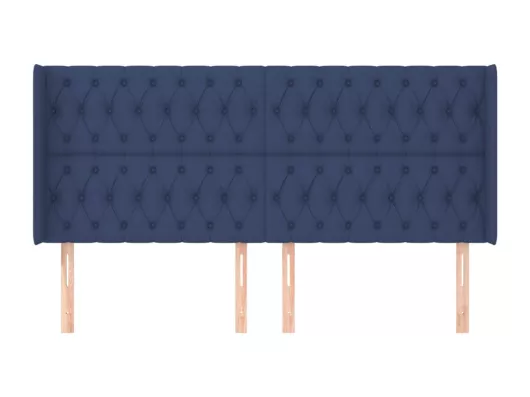 Kauf Unique Kopfteil mit Ohren Blau 183x16x118/128 cm Stoff Vierteljährliche Förderung