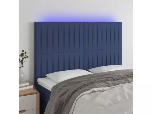 Kauf Unique LED Kopfteil Blau 144x5x118/128 cm Stoff