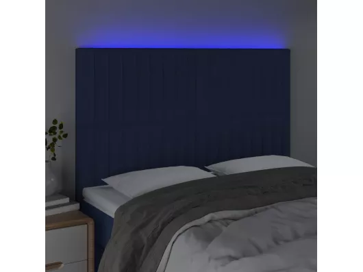 Kauf Unique LED Kopfteil Blau 144x5x118/128 cm Stoff Bis zu 55% Rabatt