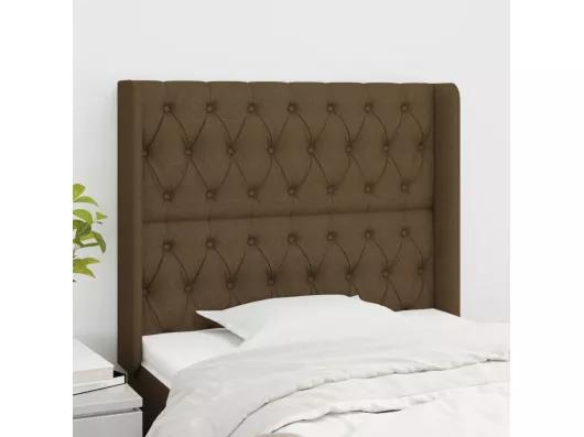 Kauf Unique Kopfteil mit Ohren Dunkelbraun 93x16x118/128 cm Stoff Discount Store für neue Produkte