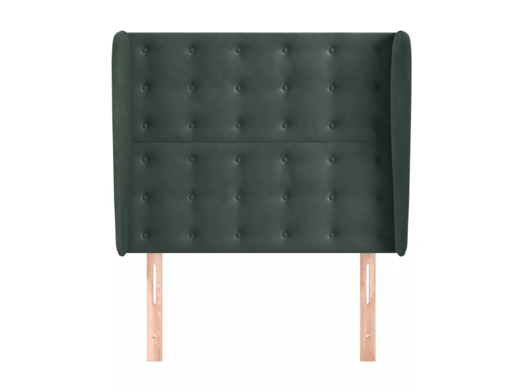 Kauf Unique Kopfteil mit Ohren Dunkelgrün 103x23x118/128 cm Samt 50% Rabatt mit kostenlosem Versand